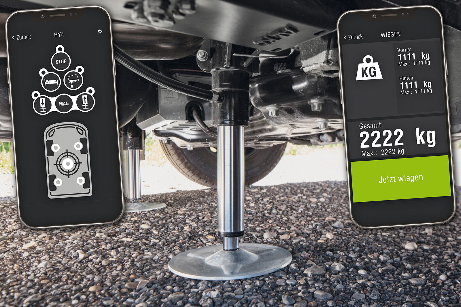 Die Wiegefunktion des Nivellierstystems «Alko HY4» ist per App steuerbar.